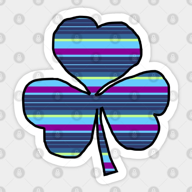 Shamrock Blue Stripes for St Patricks Day Sticker by ellenhenryart